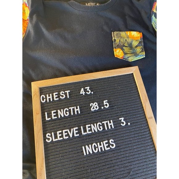 8th DSTRKT Men's Sz XL Black Tee With Floral Zip On Sleeves Ninety 3 On Back - Picture 13 of 13